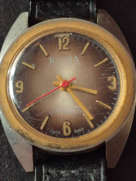 Vintage Men's Roma Super Deluxe 17 Jewels Waterproof Antimagnetic Watch - not working