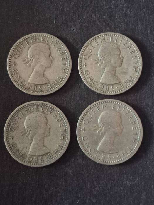 4 x Rhodesia and Nyasaland Sixpence 1956