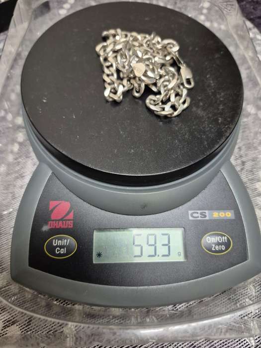 .925 Heavy Silver Curb Links Chain 59.3g 575mm