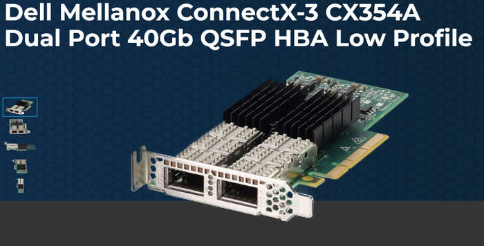 Dell Mellanox ConnectX-3 CX354A Dual Port 40Gb QSFP HBA Low Profile