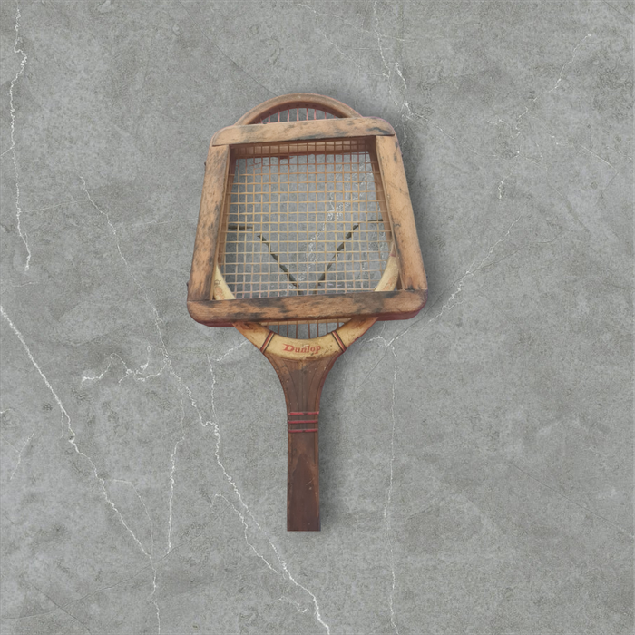 Retro Slazenger squash racquet with Dunlop wooden head guard
