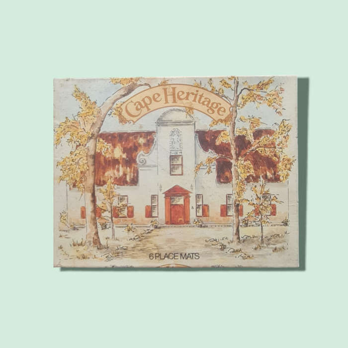 Cape Heritage Placemats | Set of 6 | South African Cape Dutch House | Vintage Table Decor