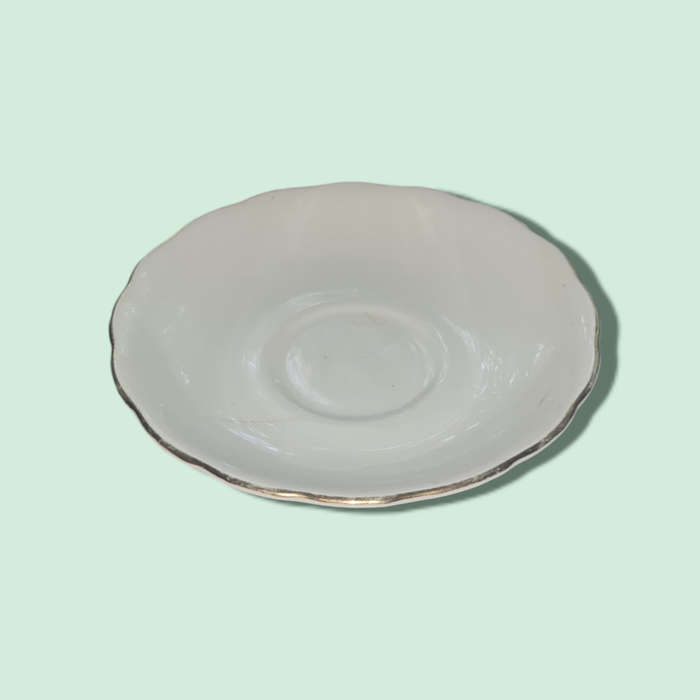 VintageBone China White w Gold Rim Saucer - Made in England