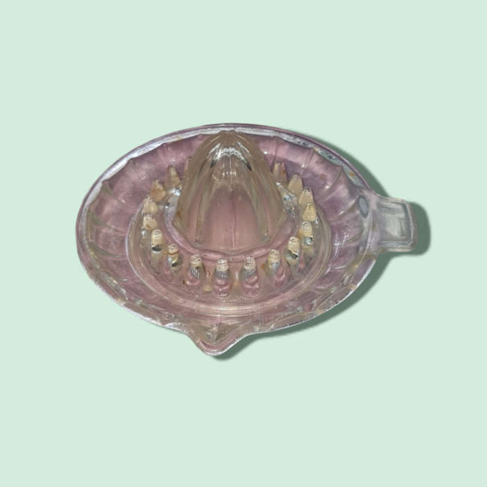 Vintage Juice Citrus Squeezer Manganese Clear Glass