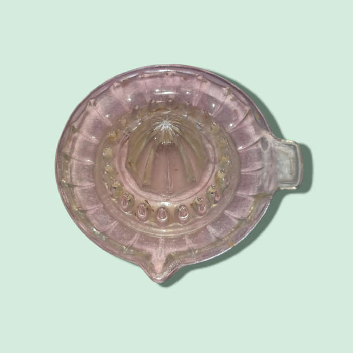 Vintage Juice Citrus Squeezer Manganese Clear Glass