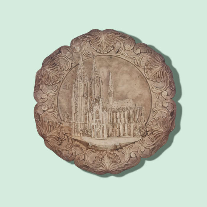 Vintage Germany 3-D Souvenir Plate Tray Pressed Wood Köln am Rhein