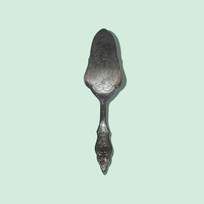 Vintage Pie and Cake Server Floral Design