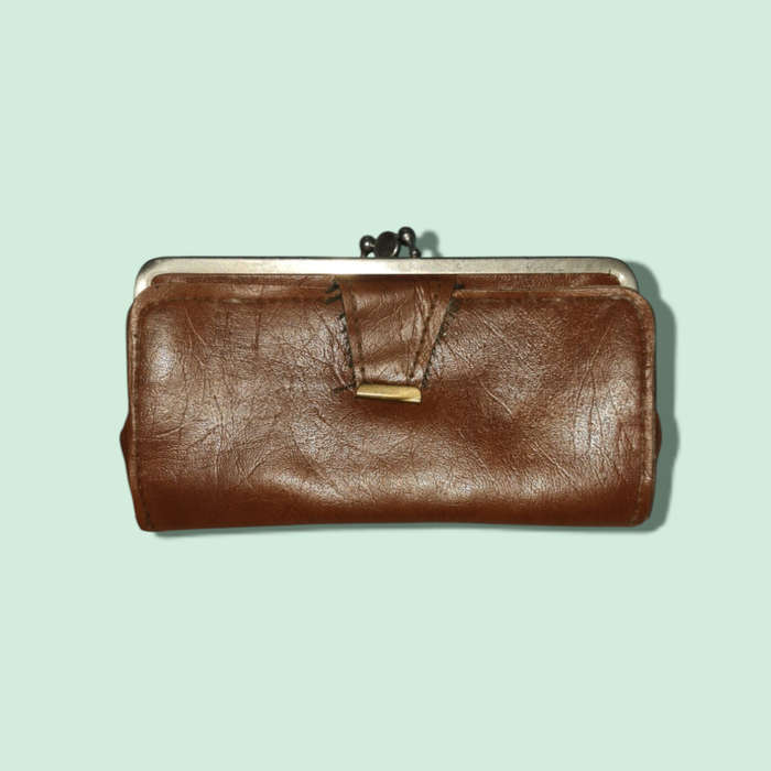 Vintage leather clutch purse