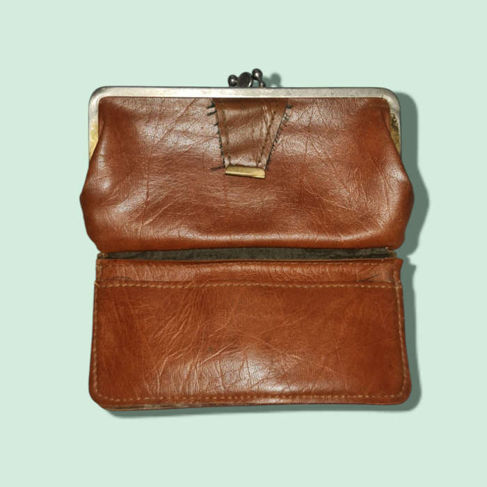 Vintage leather clutch purse