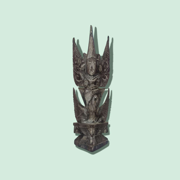 Vintage Indonesian Garuda Bird Hand Carved Wood Carving Hindu Sculpture Statue