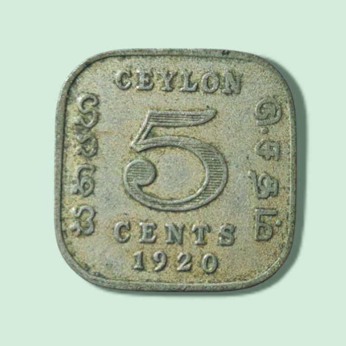 1920 Ceylon 5 Cents