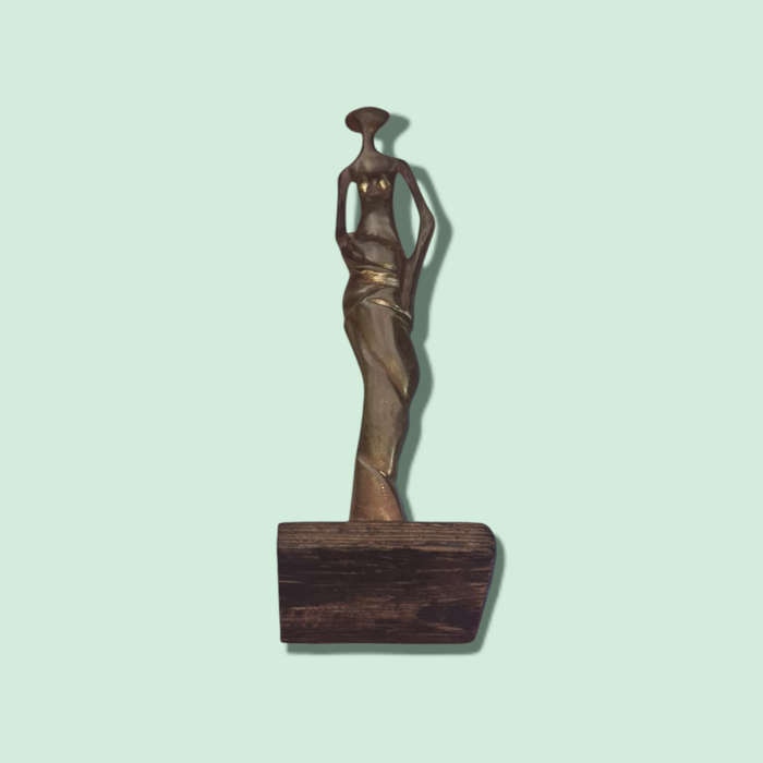 WOMAN BRASS FIGURINE