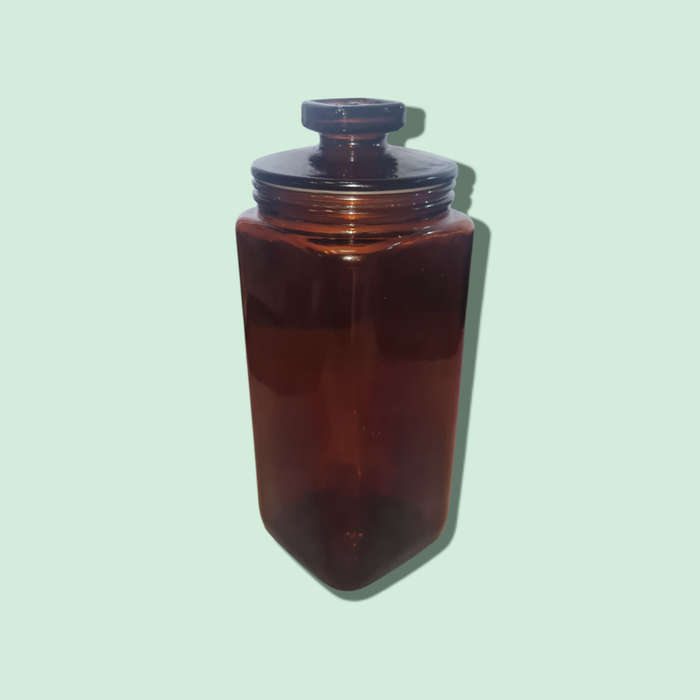 VINTAGE Amber Glass Square Shaped