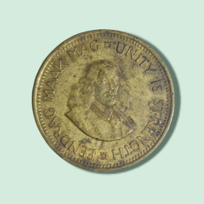 VINTAGE SOUTH AFRICA SUID AFRIKA 1963 BRONZE HALF CENT COIN