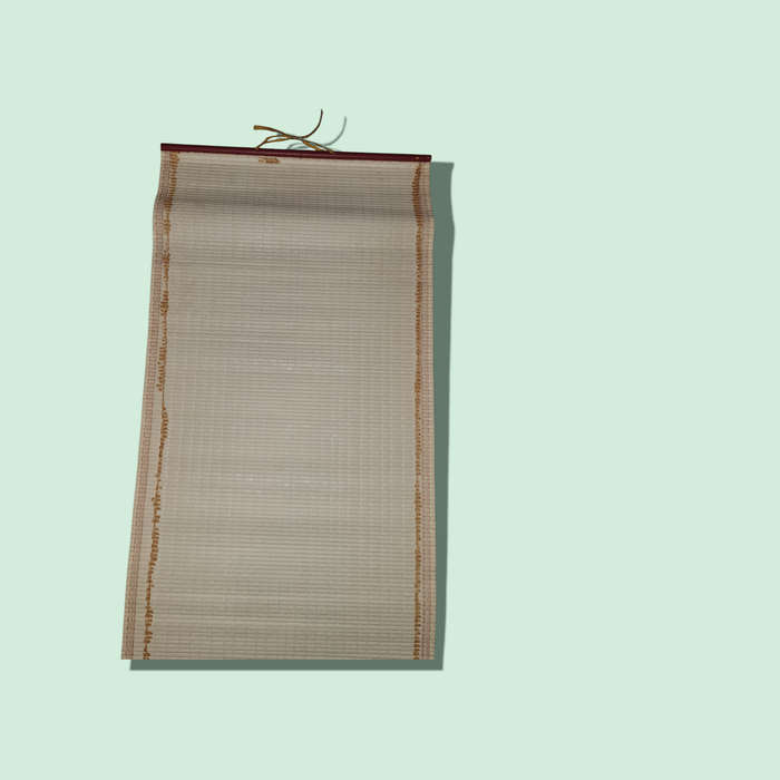 Vintage Asian Painted Bamboo Scroll