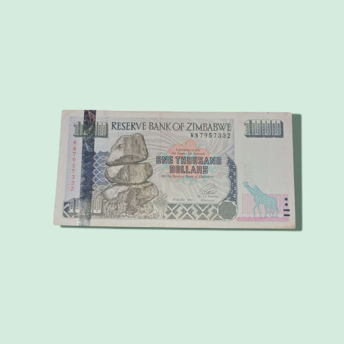 2003 ZIMBABWE 1000 DOLLAR BANKNOTE