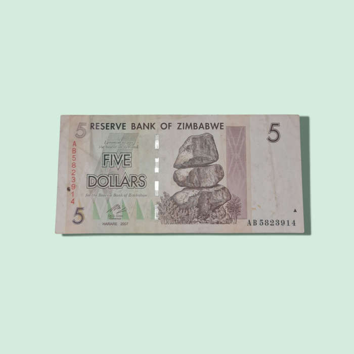 Zimbabwe 5 Dollars, 2007 Banknote
