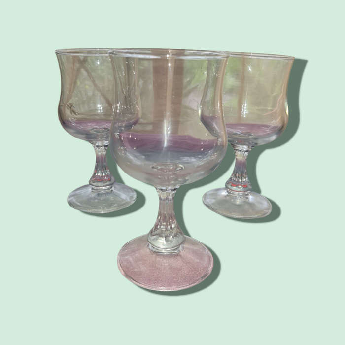 Vintage 3 x Wine Glasses