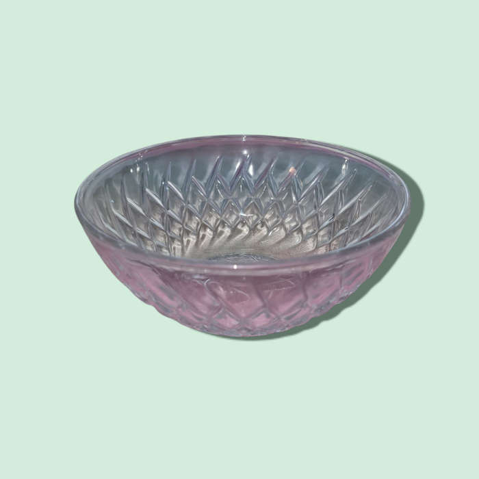 Vintage Round Chopped Glass Box With Lid