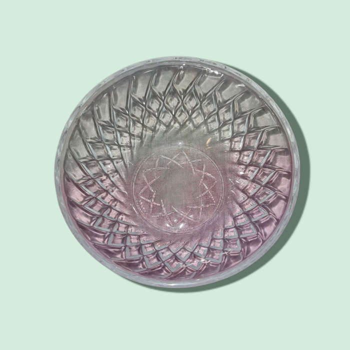 Vintage Round Chopped Glass Box With Lid