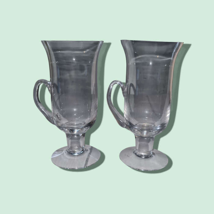 Vintage 1970s Dartington Glass Irish Coffee Glasses Boxed Set Of 2 Frank Thrower FT83