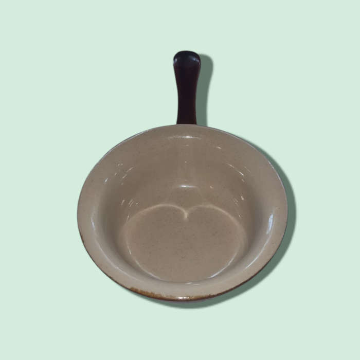 Vintage Brown Porcelain Stoneware Cocettes With Handle