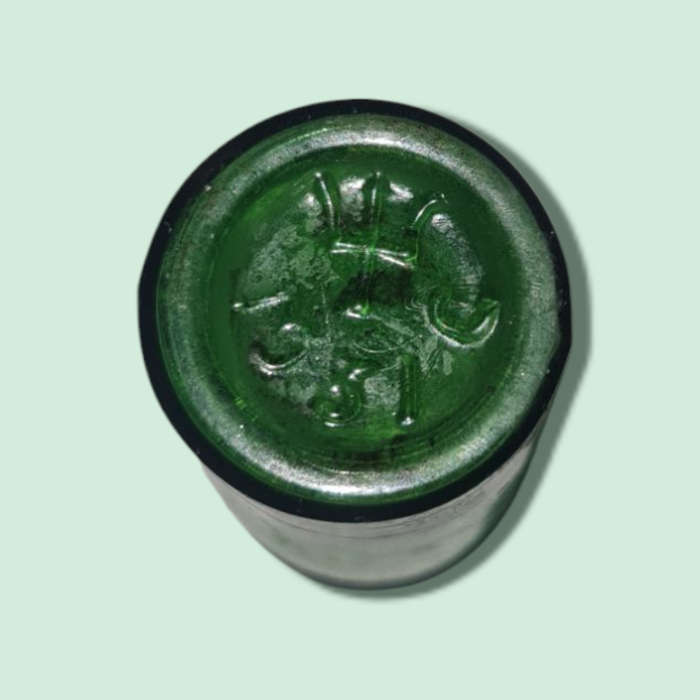 Mini Vintage Emerald Green Bottle