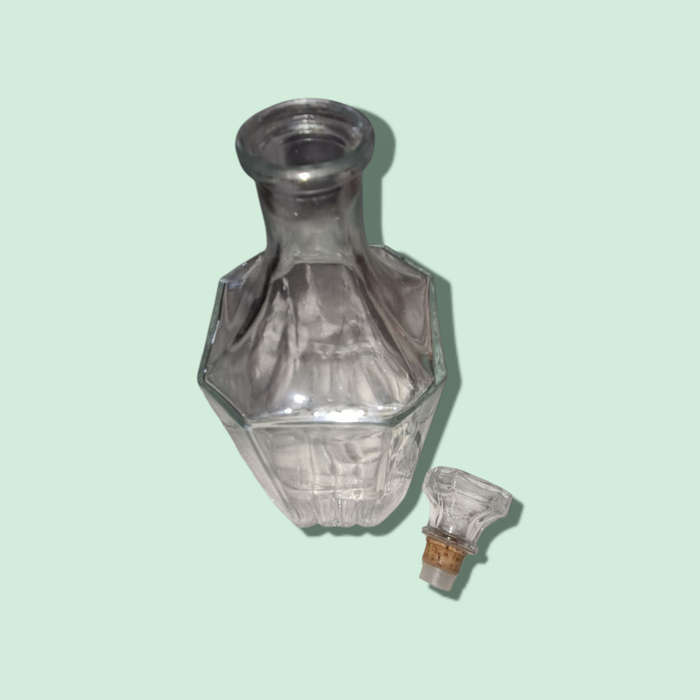 Vintage Clear Square Glass Liquor Decanter