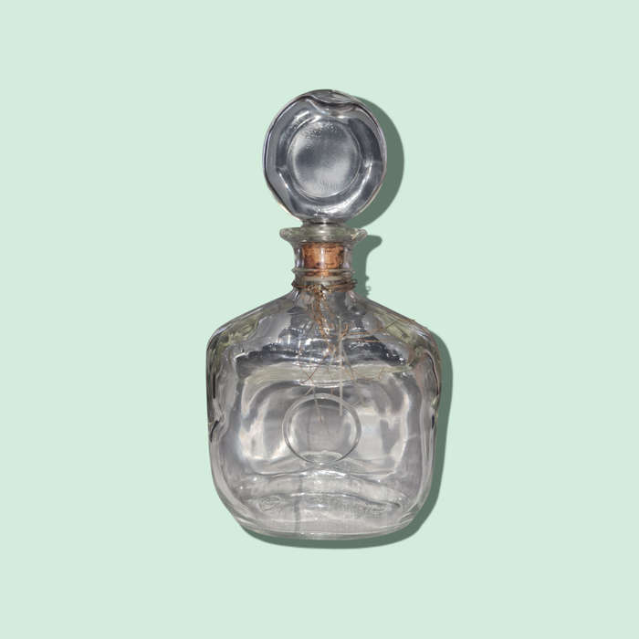 Rare Square `Flat` Glass Decanter, 500ml