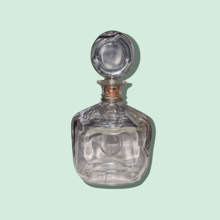 Rare Square `Flat` Glass Decanter, 500ml
