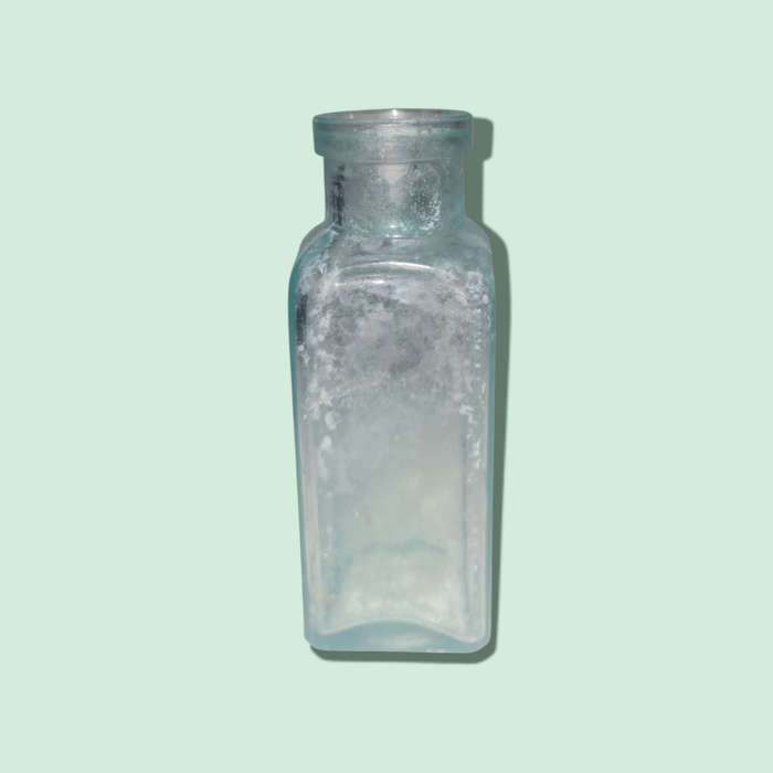 Vintage Antique Aqua Glass Medicine Apothecary bottle