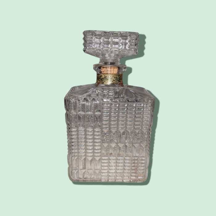 Model 10 750ml Pressed Glass Whiskey Decanter, Made in France  