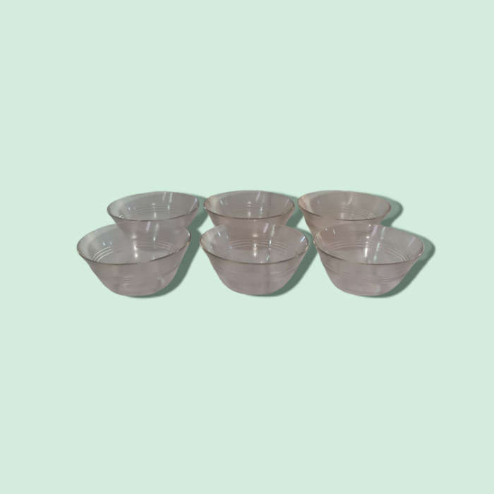 Clear Glass Custard Cups Ramekins Smooth Edge 3 Rings