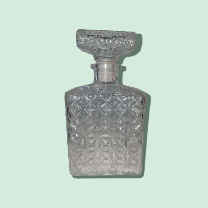 Patterned Liquor Glass Decanter 750ml, Made In France