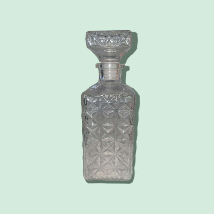 Patterned Liquor Glass Decanter 750ml, Made In France