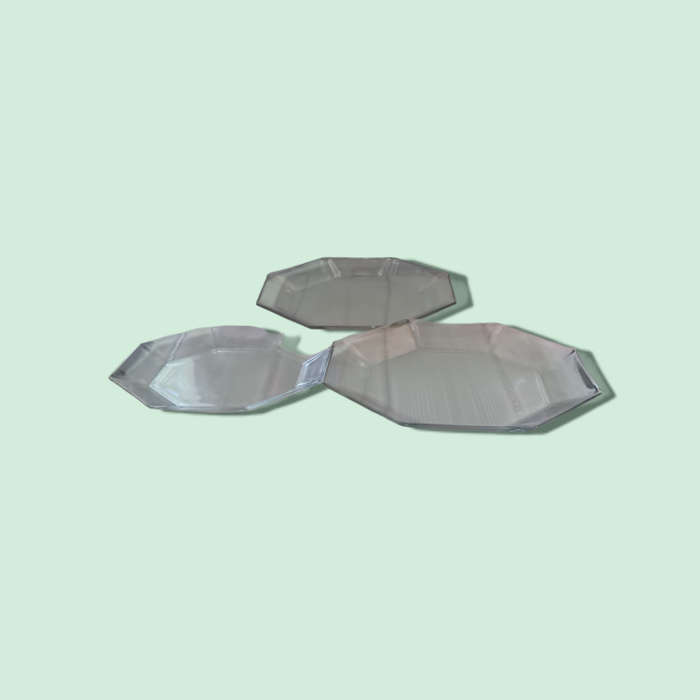 Vintage Glass Plate Set Of Three