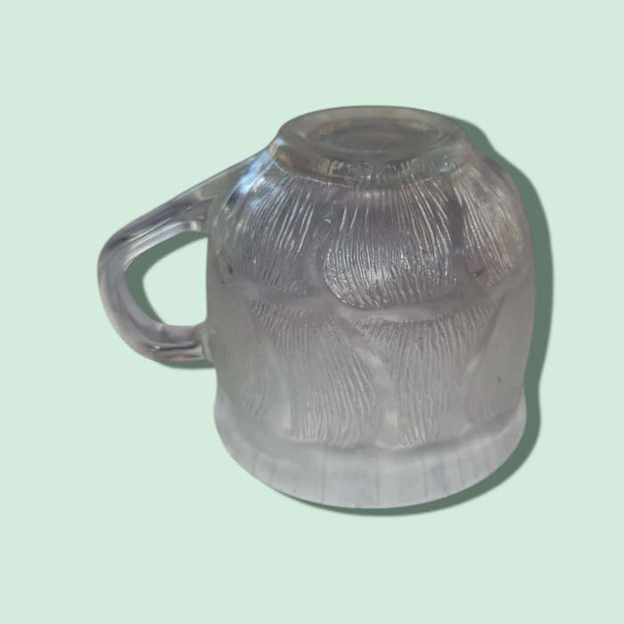 Arcoroc France Clear Glass  Fleur Pattern  Tea / Punch Cup
