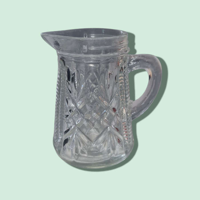 Vintage Glass Paneled  Syrup Pitcher