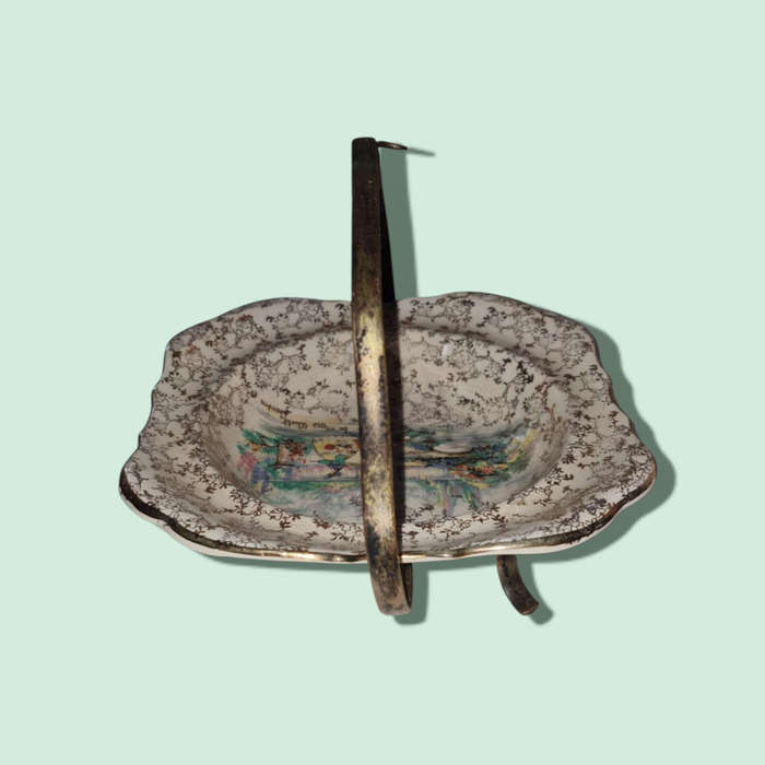 Vintage Sandland Ware `In An Old World Garden` With Stand