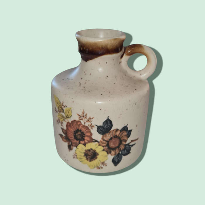 Floral Ceramic Odd Set - Jug, Jar and Bud Vase  