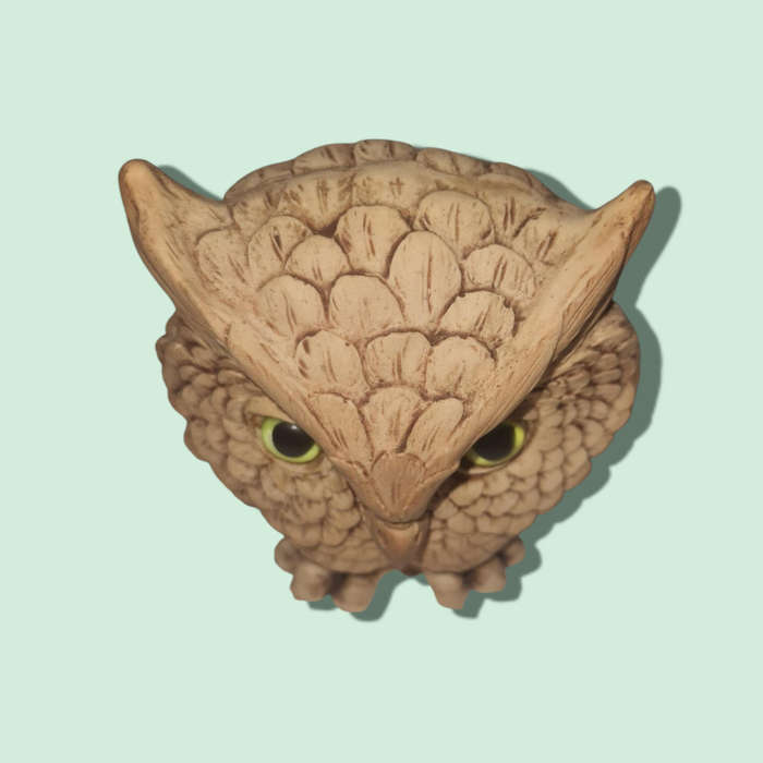Vintage Owl With Yellow Eyes