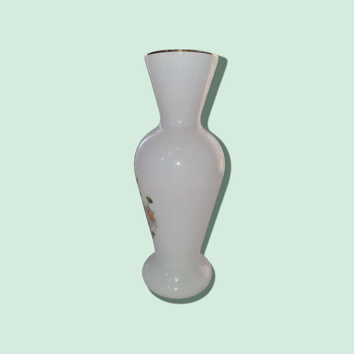 Como Floral Milk Glass Bud Vase
