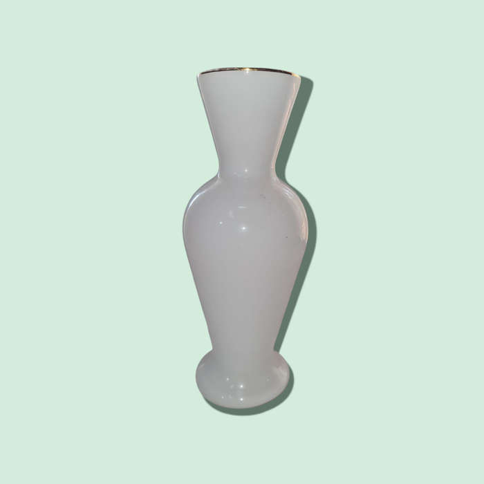 Como Floral Milk Glass Bud Vase