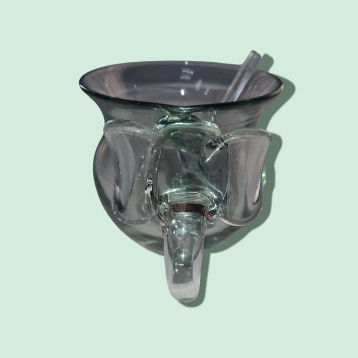 Glass Elephant Sugar Bowl with 3 x Spoons, Creamer, Drinking Glass  