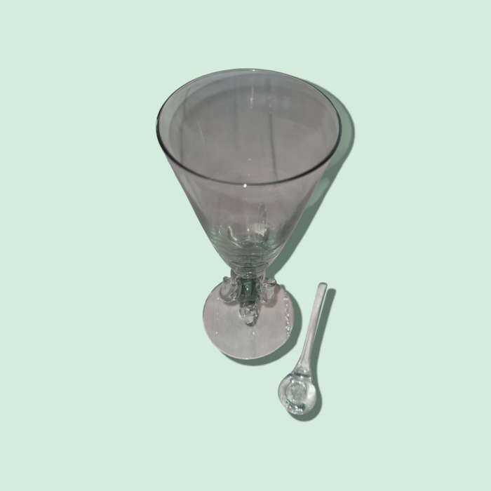 Glass Elephant Sugar Bowl with 3 x Spoons, Creamer, Drinking Glass  