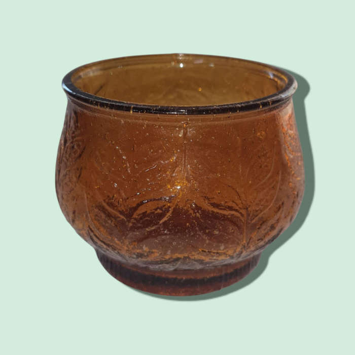 Amber Glass Bowl Made In Taiwan