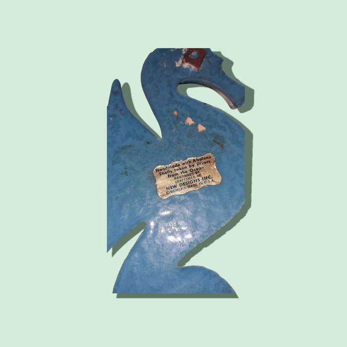 Vintage Handmade Abalone Shell Resin Seahorses