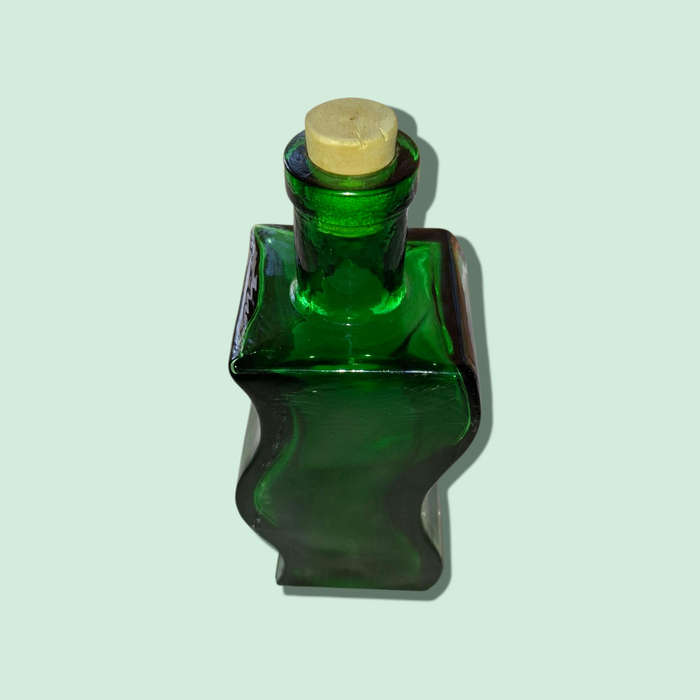 Emerald Green Wavy Corked Bottle
