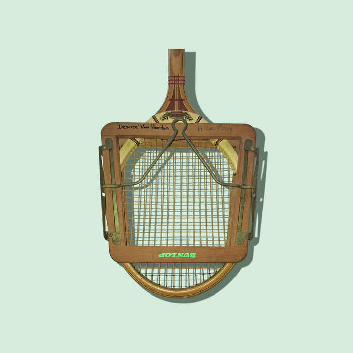 Retro Slazenger squash racquet with Dunlop wooden head guard