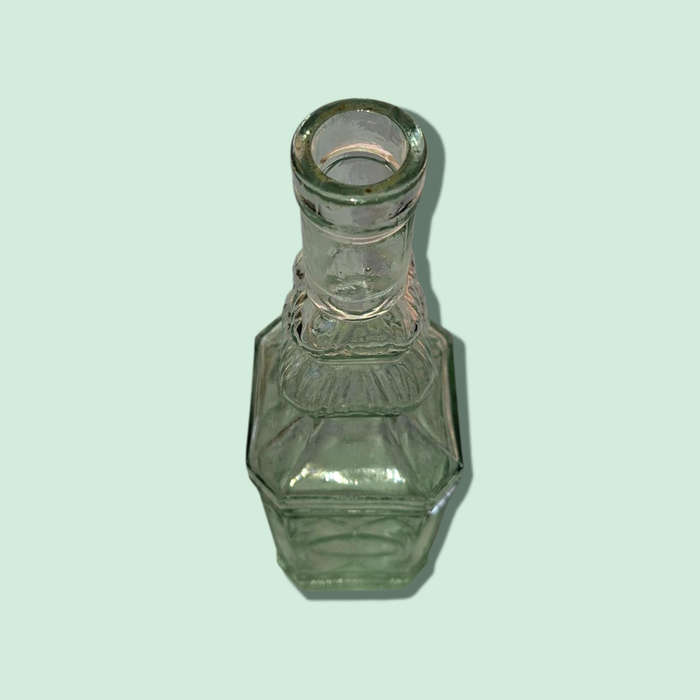 Vintage Old World Teal Authentic Glass Bottle   QC4342